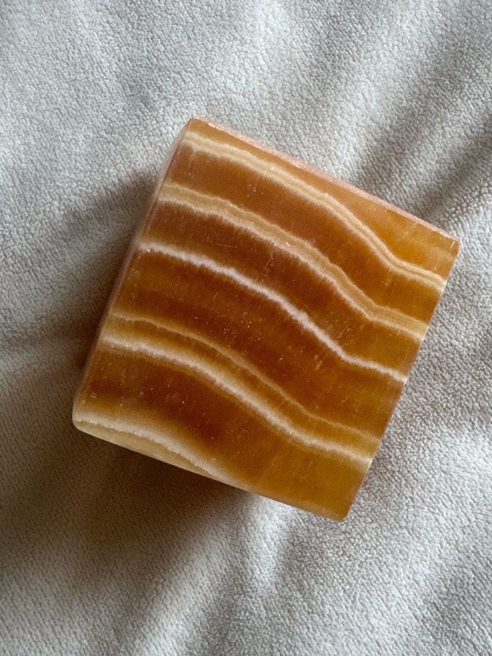 Orange calcite cube
